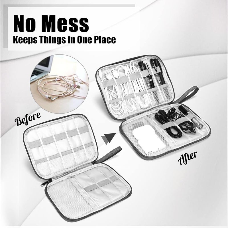 CILLA Travel Cord Organizer Case, Portable Waterproof Storage Bag for Charger, Cord, USB, Power Bank, Earphone, SD Card, Travel Essentials - Image 2